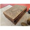 Image 2 : Ornate Brass Box with Assorted Decorative Buttons