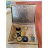 Image 7 : Ornate Brass Box with Assorted Decorative Buttons