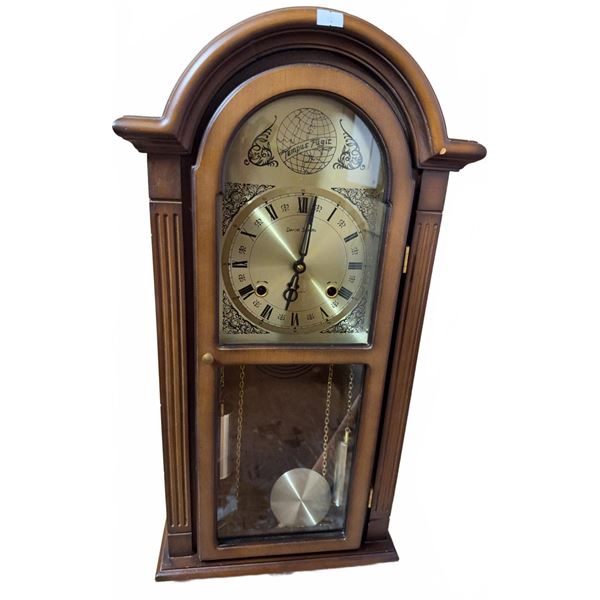 Daniel Dakota Wall Clock with Pendulum and Brass Dial