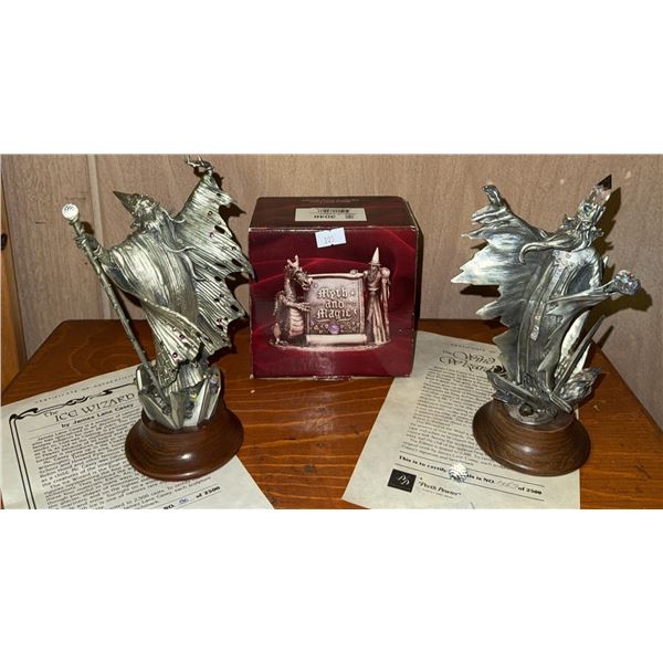 Perth Pewter Ice Wizard Figurines and Tudor Mint Myth and Magic Wizard Figure