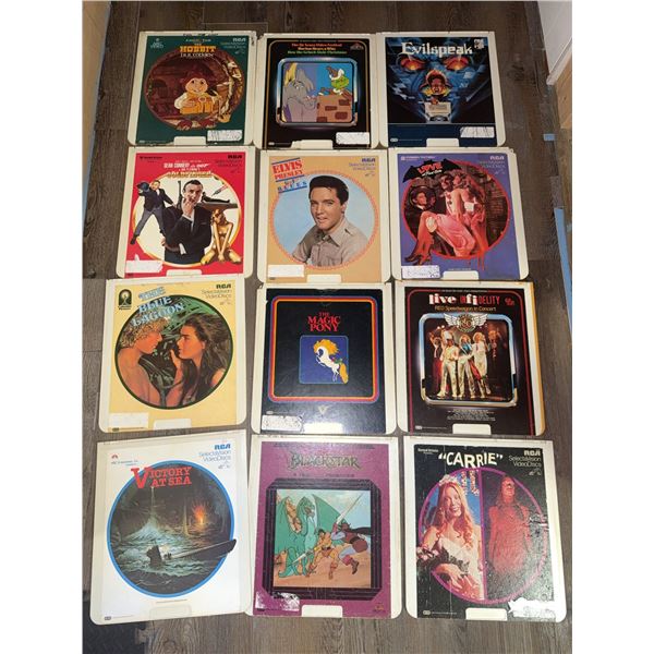 12 RCA SelectaVision VideoDiscs Including Carrie and The Blue Lagoon