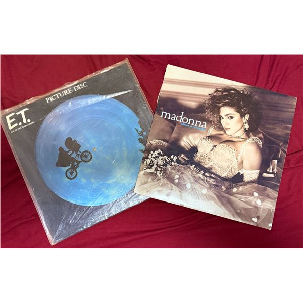 Madonna Like a Virgin LP and E.T. The Extra-Terrestrial Picture Disc Vinyl Records