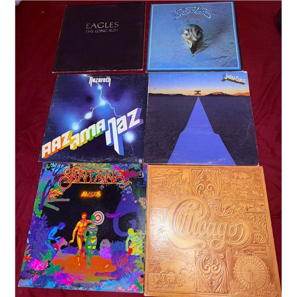 Classic Rock Vinyl LP Record Lot – Eagles, Santana, Chicago, Nazareth, Judas Priest