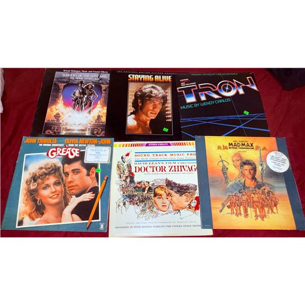 6 Movie Soundtrack Vinyl Records (Grease, Tron, Mad Max, More)