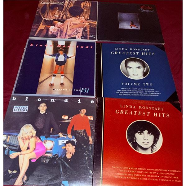 Linda Ronstadt and Blondie Vinyl LP Record Lot (5 Pieces)