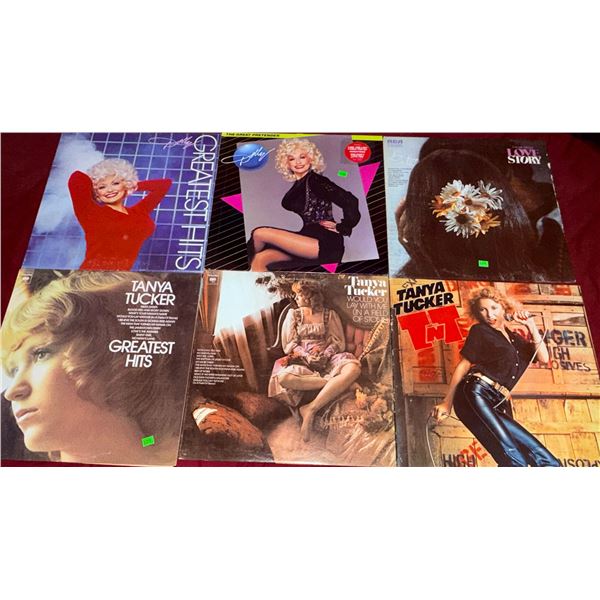 Dolly Parton and Tanya Tucker LP Vinyl Record Lot