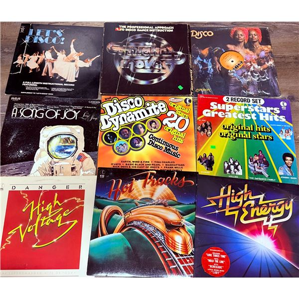 9 Vintage Disco Vinyl Records LPs Compilation & Instructional