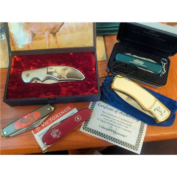 Pocket Knife Collection Including Victorinox, Wenger, and Amsterdam
