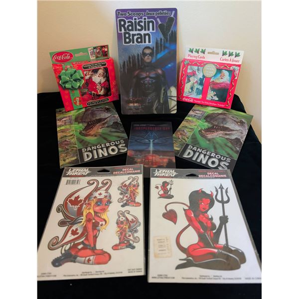 Collectibles Lot: Decals, Cards, Sign, Books, Postcard
