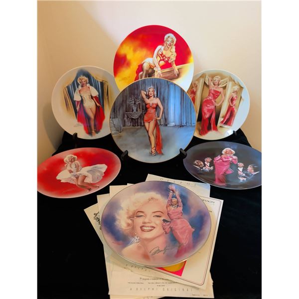 7 Marilyn Monroe Collector Plates with COAs