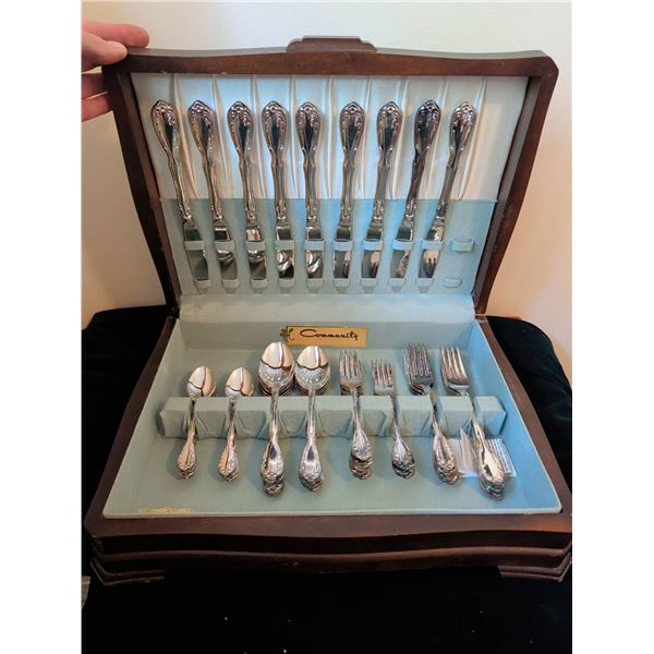 Noritake Serenade Silverplate Flatware Set in Case