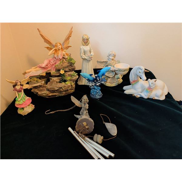 Fairy, Angel, Dolphin, and Unicorn Figurines Lot