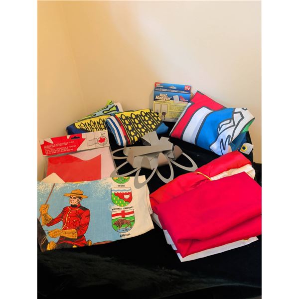 Canadian Flags, Tea Towel, Wall Hooks and Storage Rings