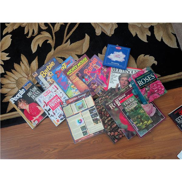 Magazines and Books Including People, Barbie, Roses