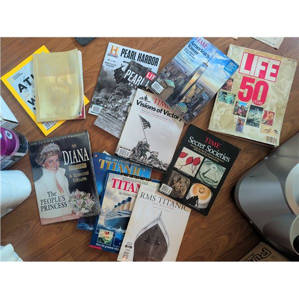 History Magazine and Ephemera Lot – Titanic, Pearl Harbor, LIFE, TIME