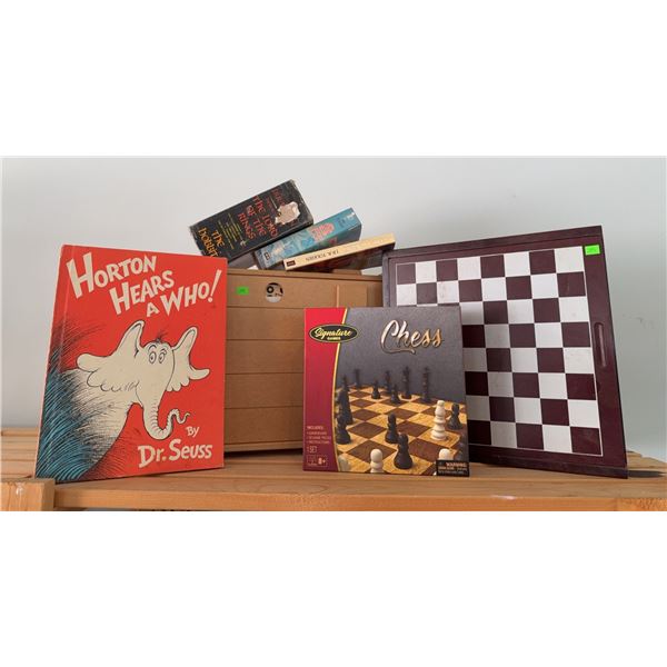 Board Games and Books Lot: Chess, Dr. Seuss, Tolkien