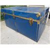 Image 3 : Large Blue Metal Storage Trunk with Brass Hardware