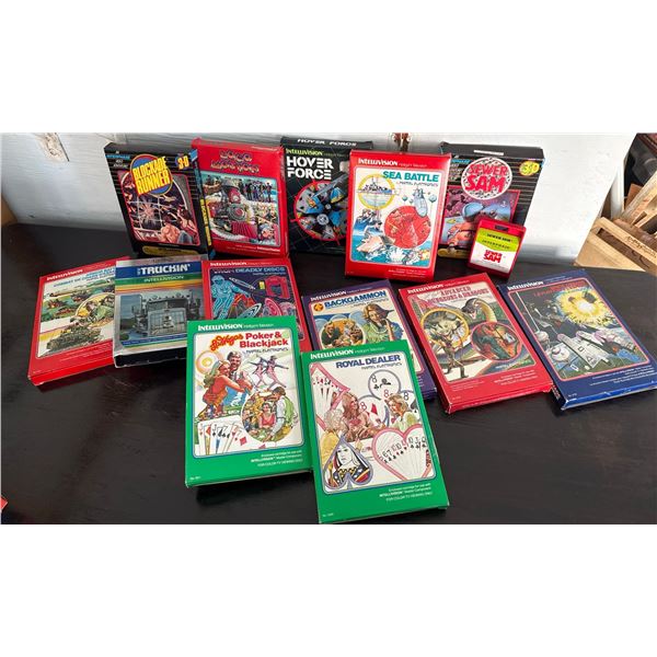 12 Intellivision Video Game Cartridges with Boxes