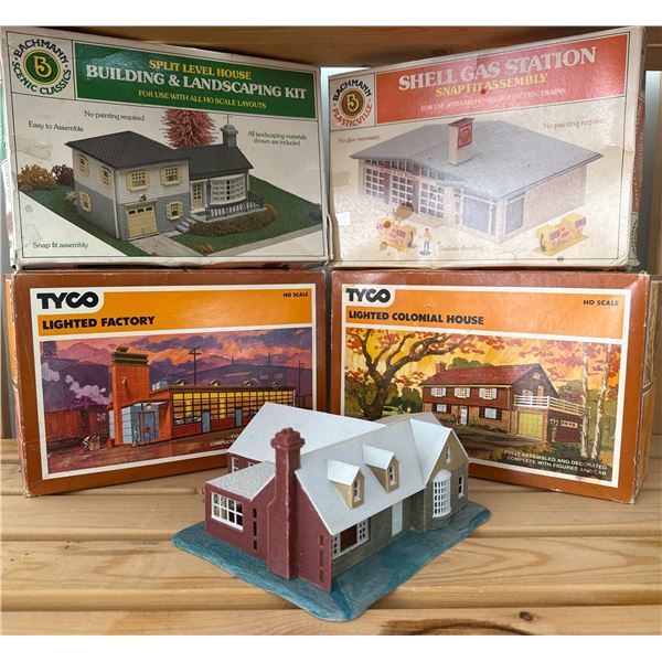 Bachmann and Tyco HO Scale Building Kits and Assembled House