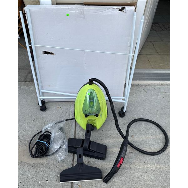 Steam Cleaner with Attachments and Mobile Garment Rack
