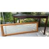 Image 1 : Rectangular Wood Table and Framed Wall Mirror