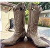 Image 1 : Light Tan Leather Cowboy Boots with Pull Straps