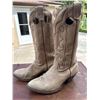 Image 2 : Light Tan Leather Cowboy Boots with Pull Straps