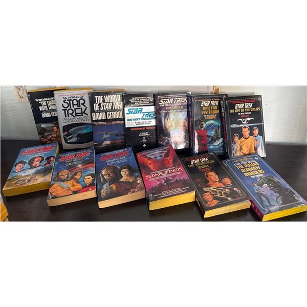 13 Star Trek Paperback Novels and Reference Books