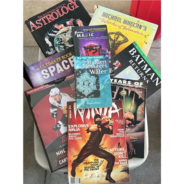 Books and Magazines Lot Including Sports, Comics, Magic, and Science