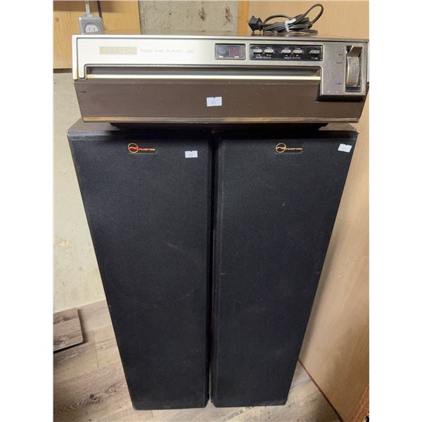 Zenith VP2000 Video Disc Player and Pair of Pure Acoustics Tower Speakers