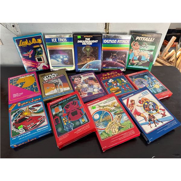 Intellivision Video Game Cartridge Lot with Boxes and Manuals