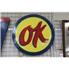 Image 1 : Vintage metal and porcelain "OK" button 32" in diameter, original fitted to lot 1