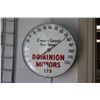 Image 1 : Vintage Dominion Motors Ltd. advertising thermometer, 12" in diameter