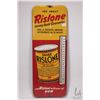 Image 1 : Vintage metal and porcelain Rislone Motor Oil thermometer (fahrenheit) 25 1/4" H X 10" W