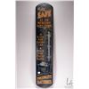 Image 1 : Vintage metal and porcelain Prest-o-lite Batteries advertising thermometer ( fahrenheit) 38 1/2" H X