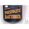 Image 2 : Vintage metal and porcelain Prest-o-lite Batteries advertising thermometer ( fahrenheit) 38 1/2" H X