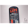 Image 6 : Vintage metal and porcelain Auto-Life Fibreglass Batteries thermometer (fahrenheit) 38 1/2" H X 8"