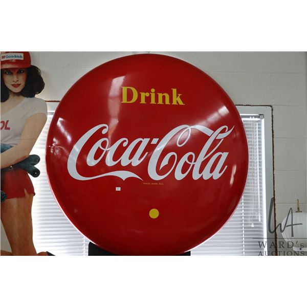 Large  Drink Coca-Cola  button 47  in diameter