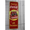 Image 1 : Vintage metal and porcelain Coca-Cola sign marked Made in Canada 1951, 53 1/4" H X 17 1/4"