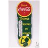 Image 1 : Vintage metal and porcelain Coca-Cola thermometer (fahrenheit) 18" H X 5 1/2"