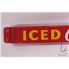 Image 2 : Vintage metal and porcelain " Iced Coca-Cola Here" 31 1/2"L X 3" W