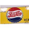 Image 6 : Vintage metal and porcelain 'Drink Pepsi-Cola" marked PM 24/49, 12 1/4" H X 29 1/4"