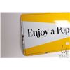 Image 2 : Vintage metal and porcelain "Enjoy A Pepsi" advertising sign, marked P & M Orillia and P.M.24E,  12"