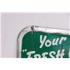 Image 4 : Vintage metal and porcelain "Your Fresh Up 7-UP", marked Made in Canada St. Thomas Metal Sign,  12 1