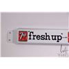 Image 2 : Vintage metal and porcelain "Fresh-up with 7UP" 31 1/2" L X 3" W