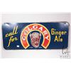 Image 1 : Vintage metal and porcelain "Call for Calgary Ginger Ale", 13"H X 30" W