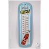 Image 1 : Vintage metal and porcelain Drink Hires thermometer (fahrenheit) marked Printed in Canada  27" H X 8