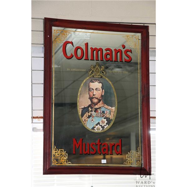 Vintage/ antique Colman's Mustard framed mirror 34 1/2" X 25"