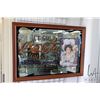 Image 1 : Framed Coca-Cola mirror, 27" X 37"