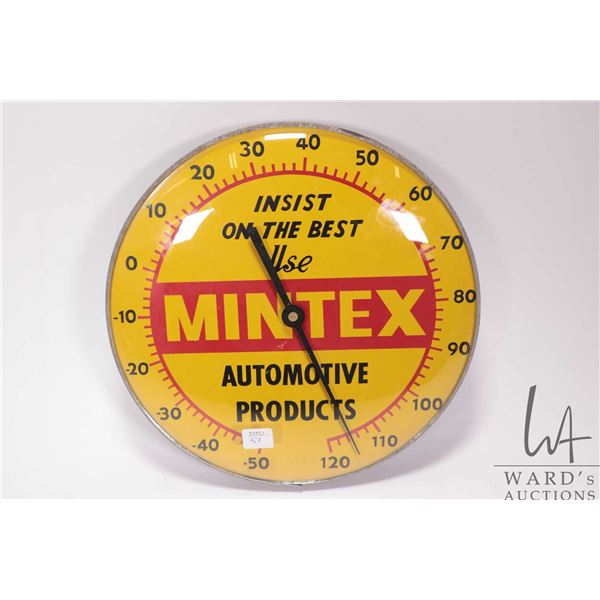 Vintage Mintex Automotive Products 12" diameter temperature gauge